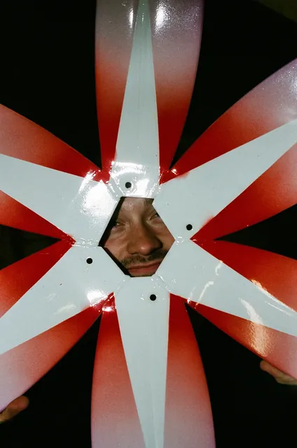 Looking through a striped star prop